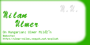 milan ulmer business card